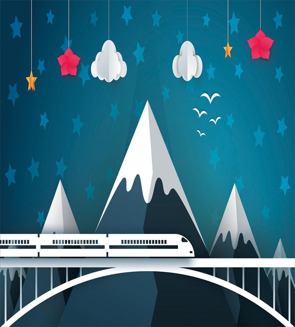 Cartoon Style Mountains — Pattern