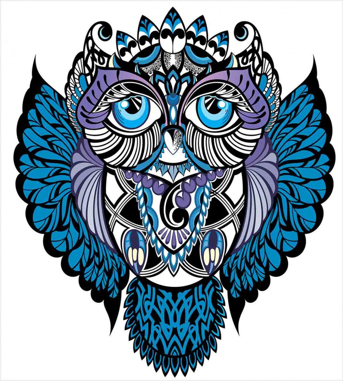 Owl Bird Animal Tattoo — Pattern