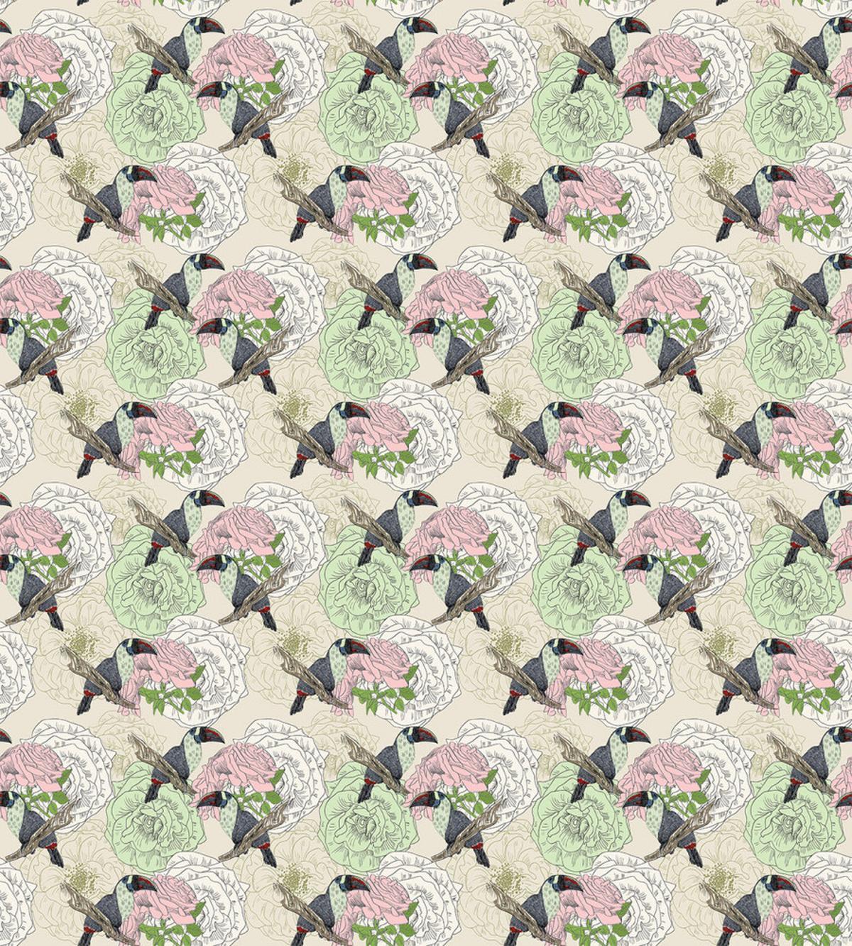 Wild Roses and Toucan Bird — Pattern