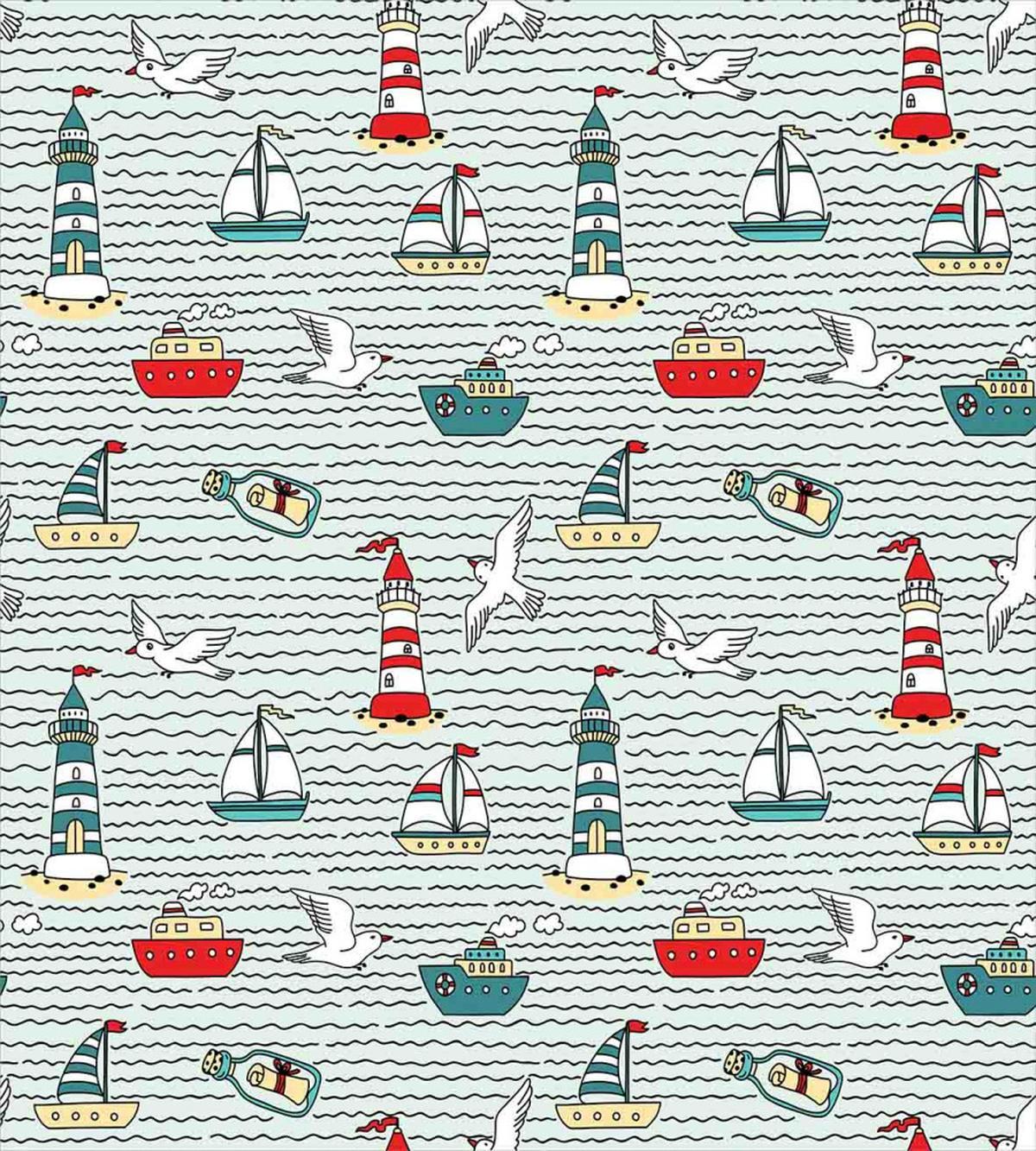 Message Bottle Gulls — Pattern