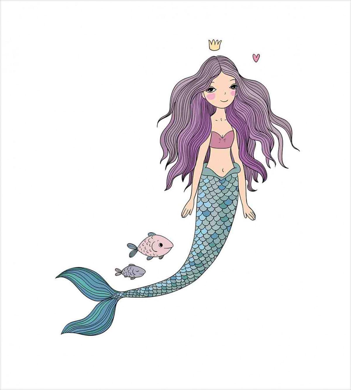 Cartoon Mermaid Princess — Pattern