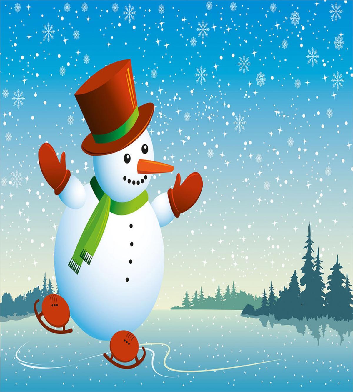 Skating Happy Cartoon — Pattern