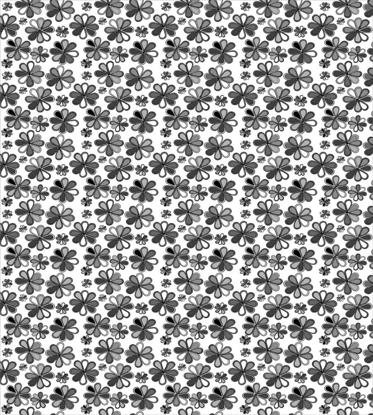 Greyscale Retro Petals — Pattern