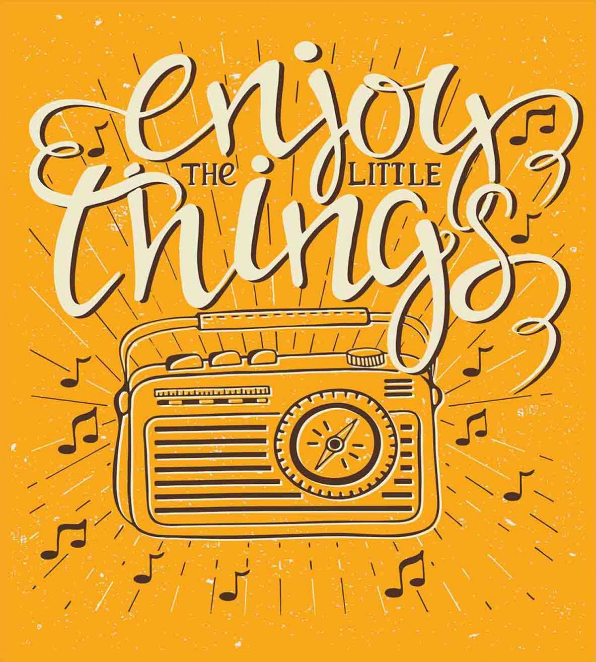 Retro Radio Playing Music — Pattern
