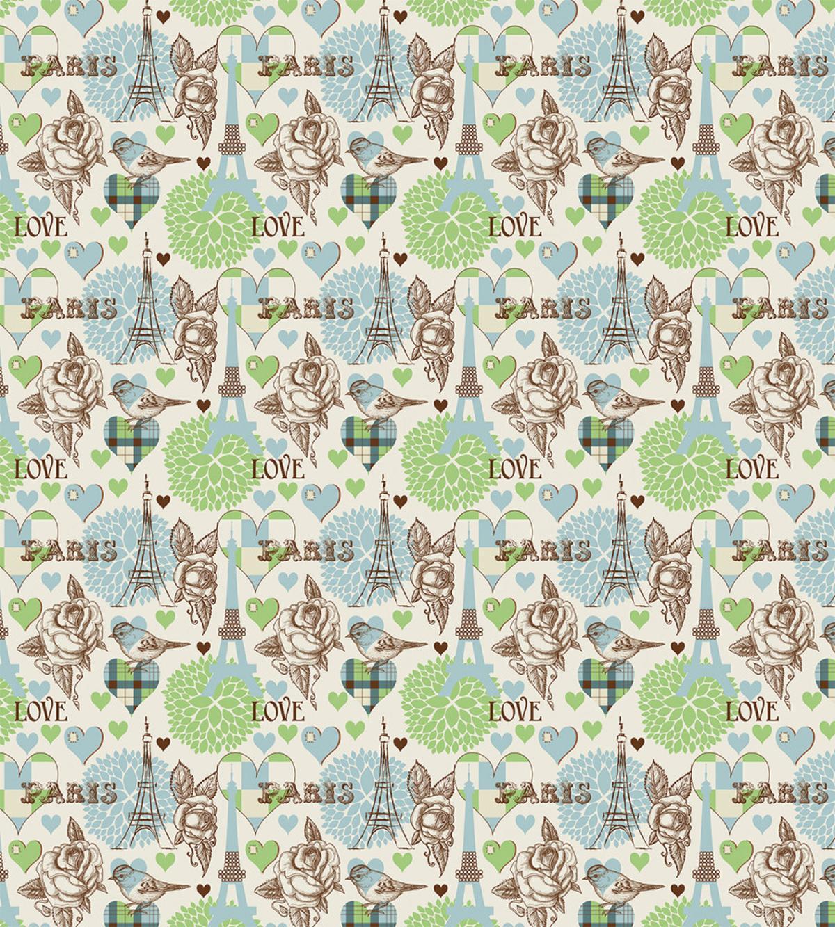 Eiffel Love Birds Roses — Pattern