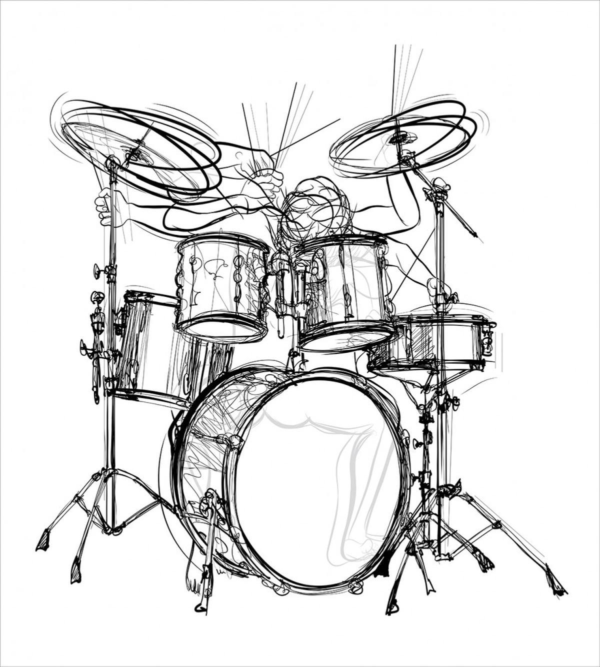 Drummer Doodle Art — Pattern