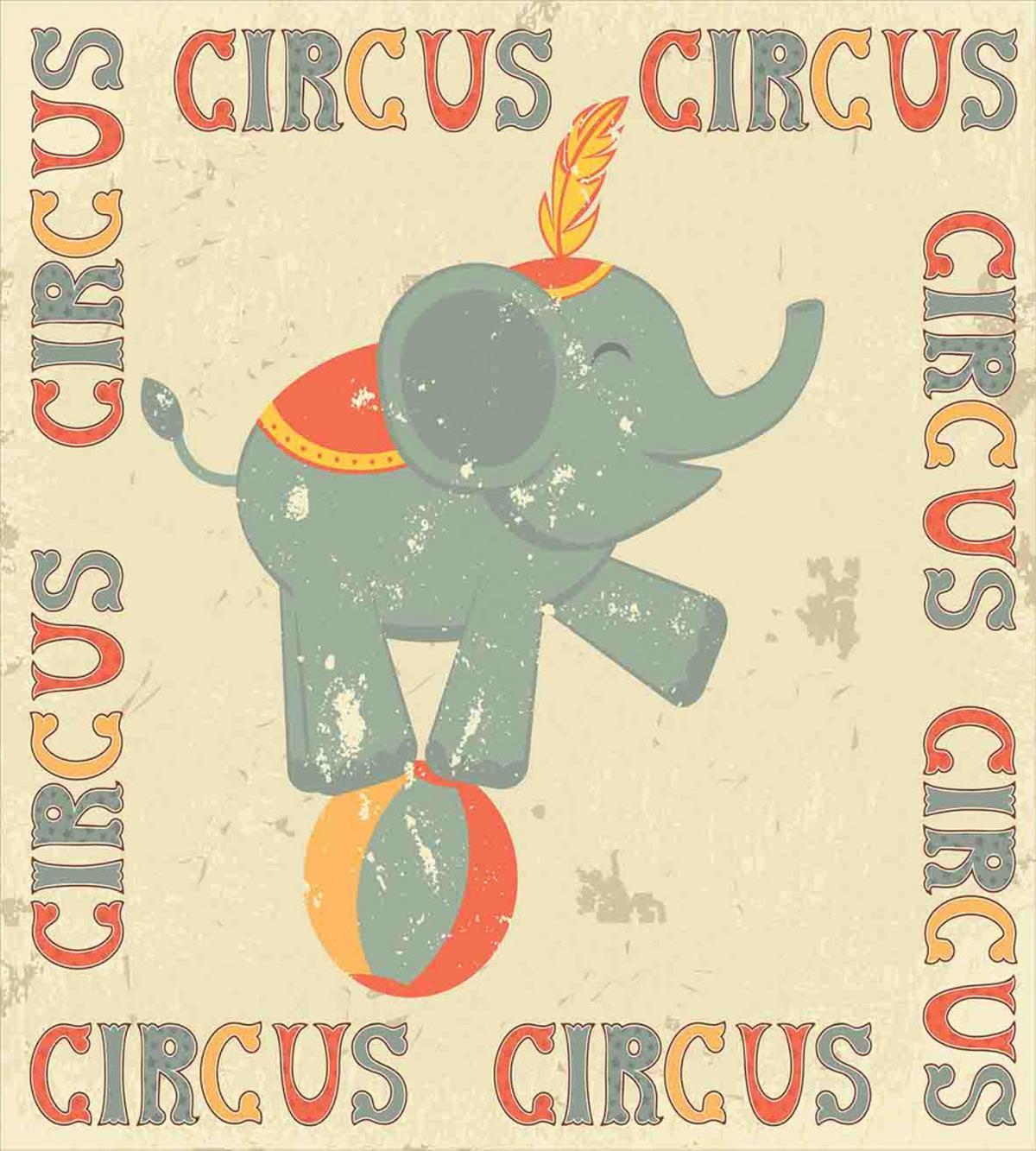 Retro Print Elephant — Pattern