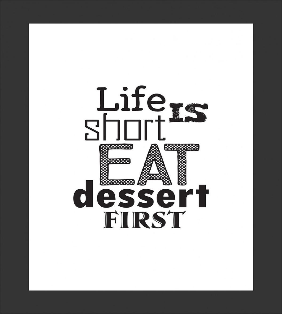 Greyscale Eat Dessert First — Pattern