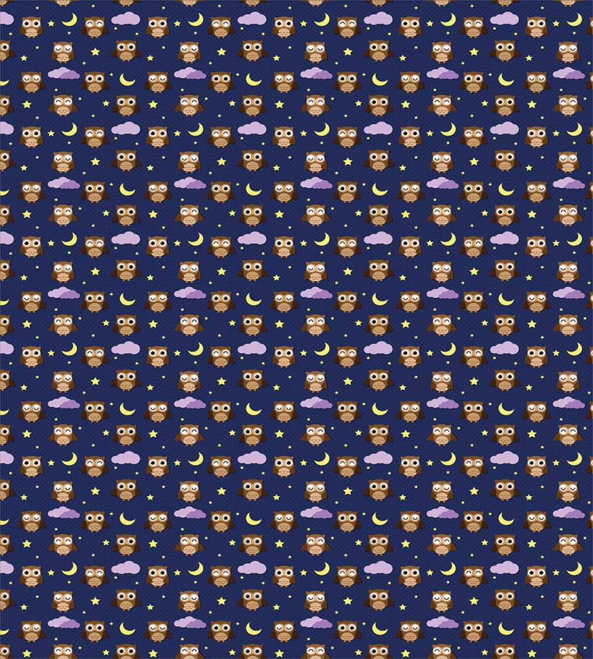 Cartoon Birds at Night — Pattern