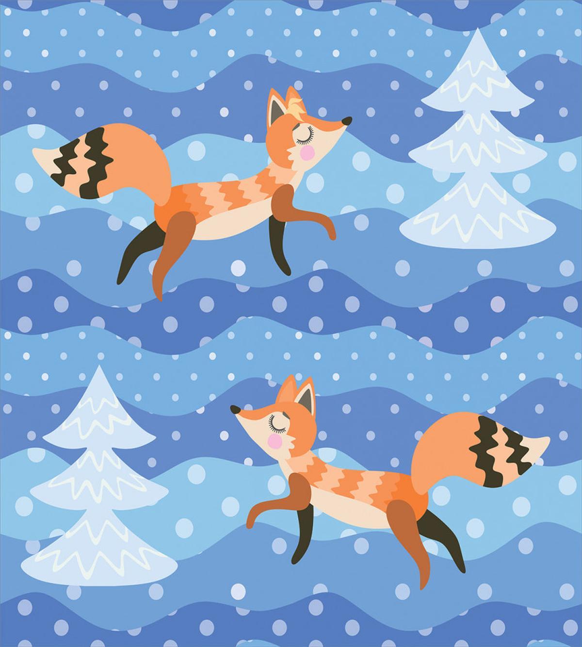 Winter Snowing Tree and Animal — Pattern