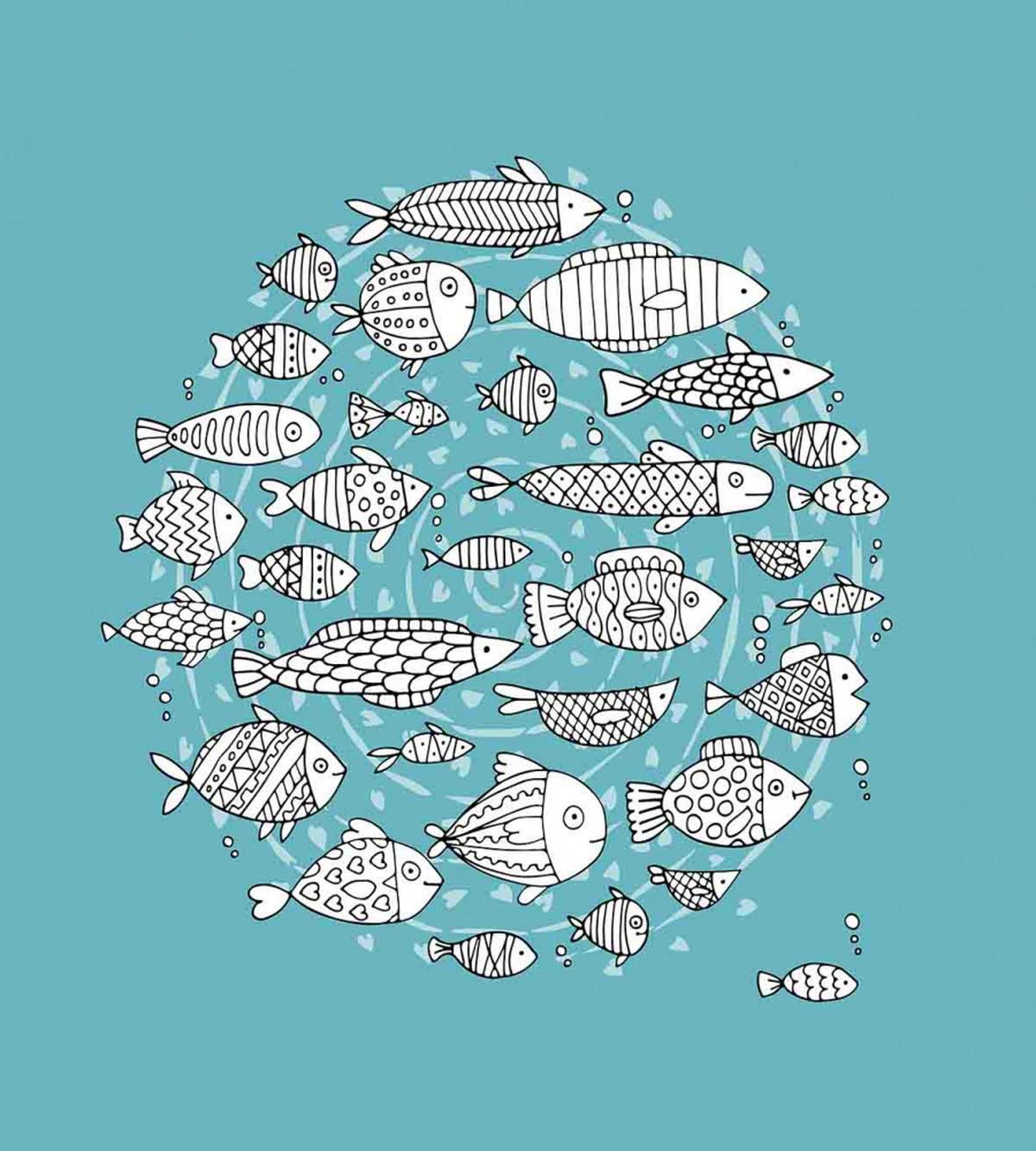 Blue and White Doodle — Pattern