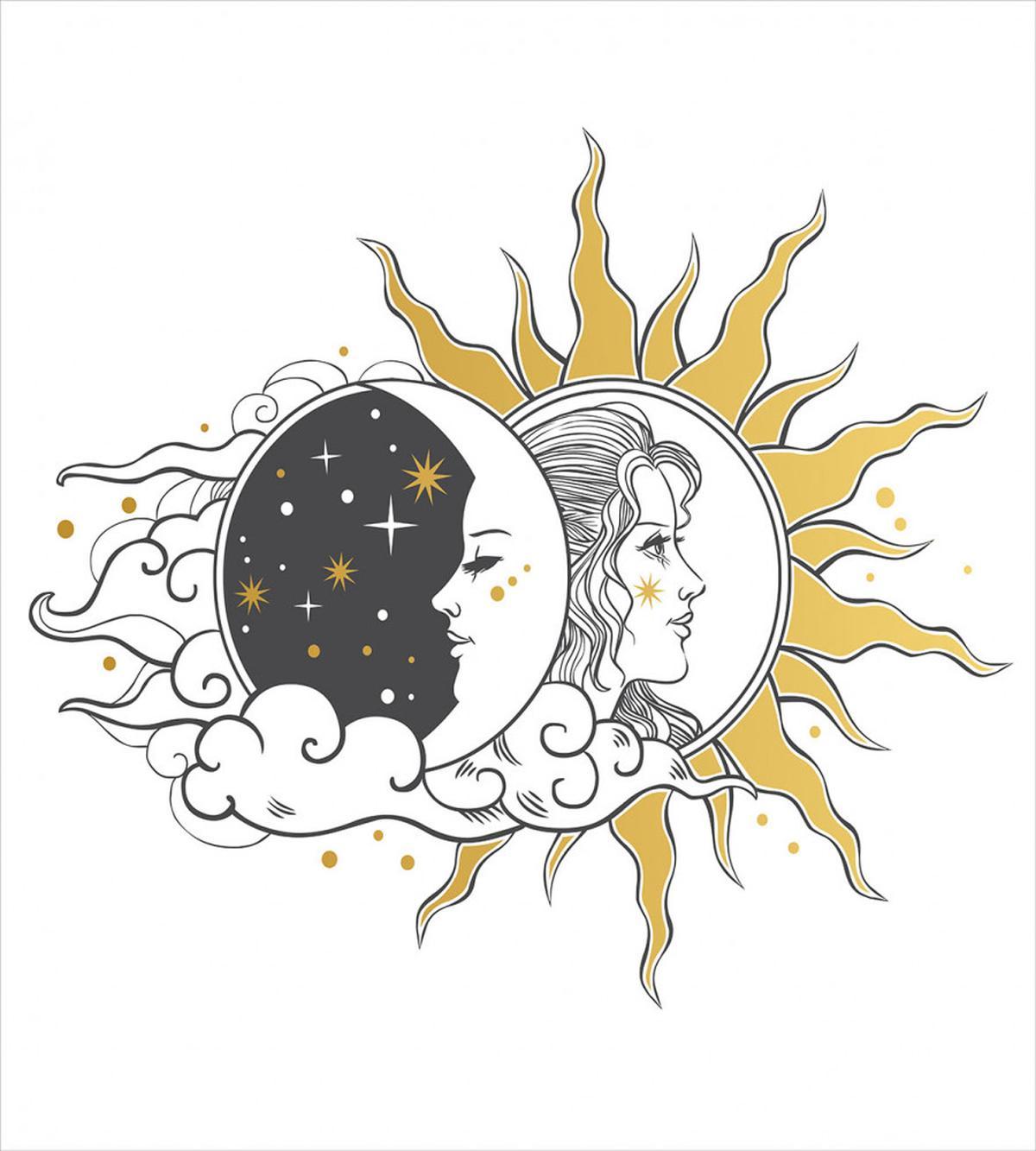 Woman Portrait in Sun — Pattern