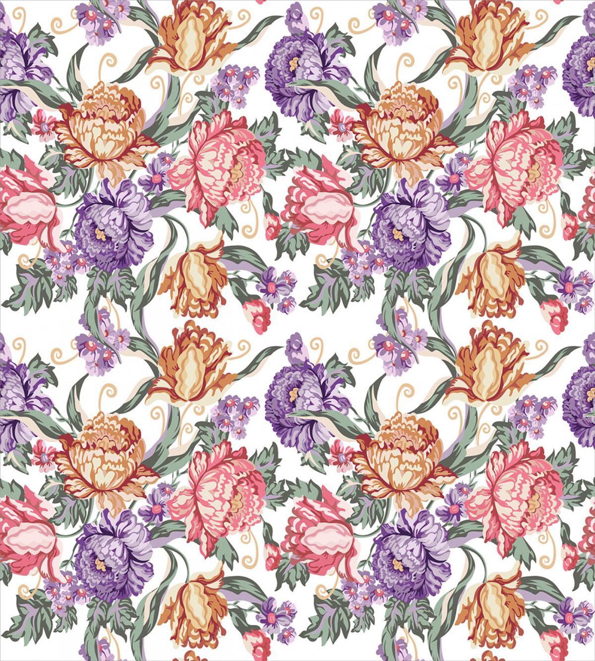 Retro Flowers and Curls — Pattern