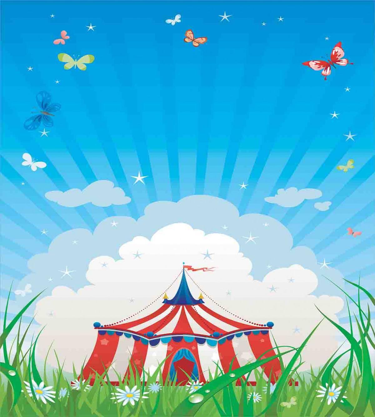 Circus Tent with Clouds — Pattern