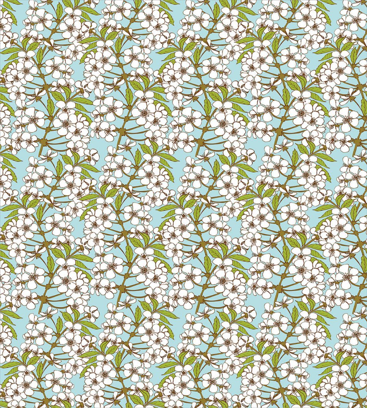 Delicate Floral Branches Art — Pattern