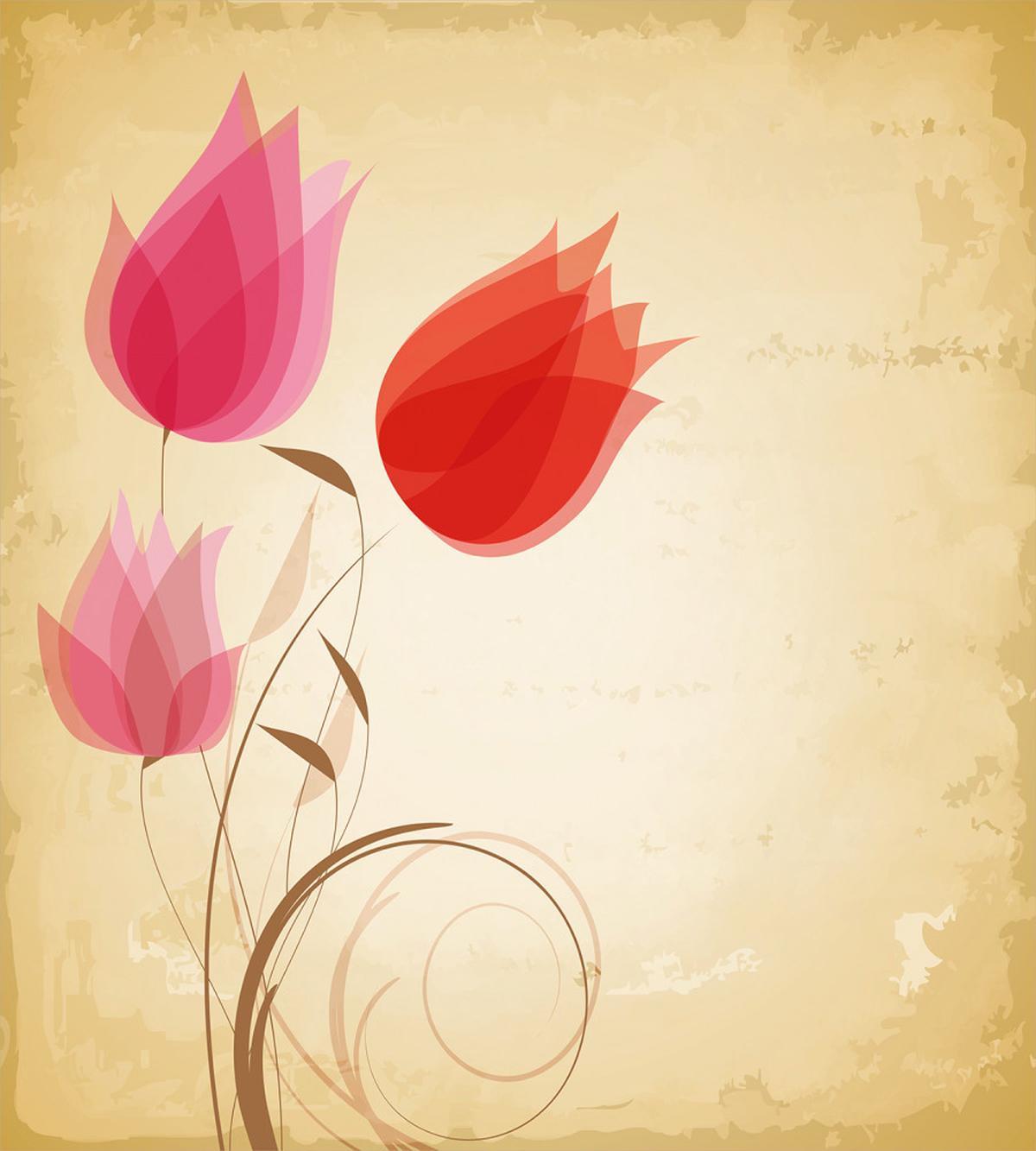Hazy Red Flowers Nature — Pattern