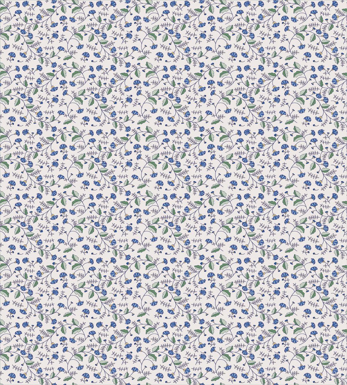 Blue Cornflowers and Leaves — Pattern