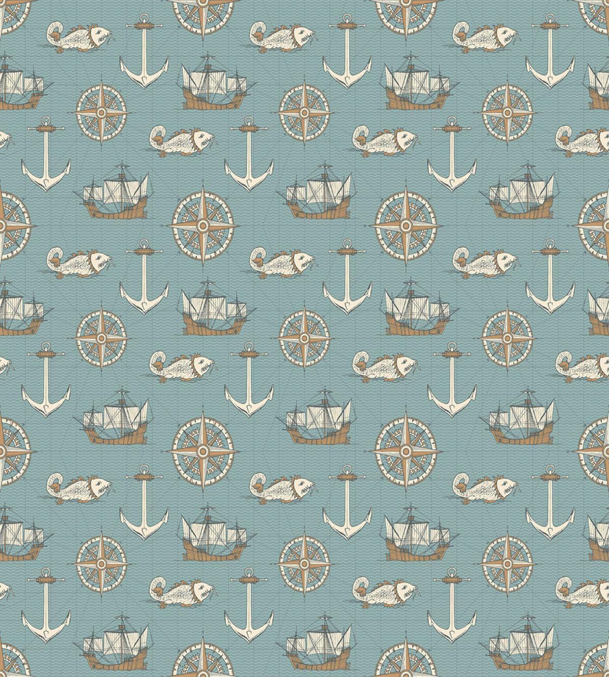 Retro Nautical Elements Art — Pattern