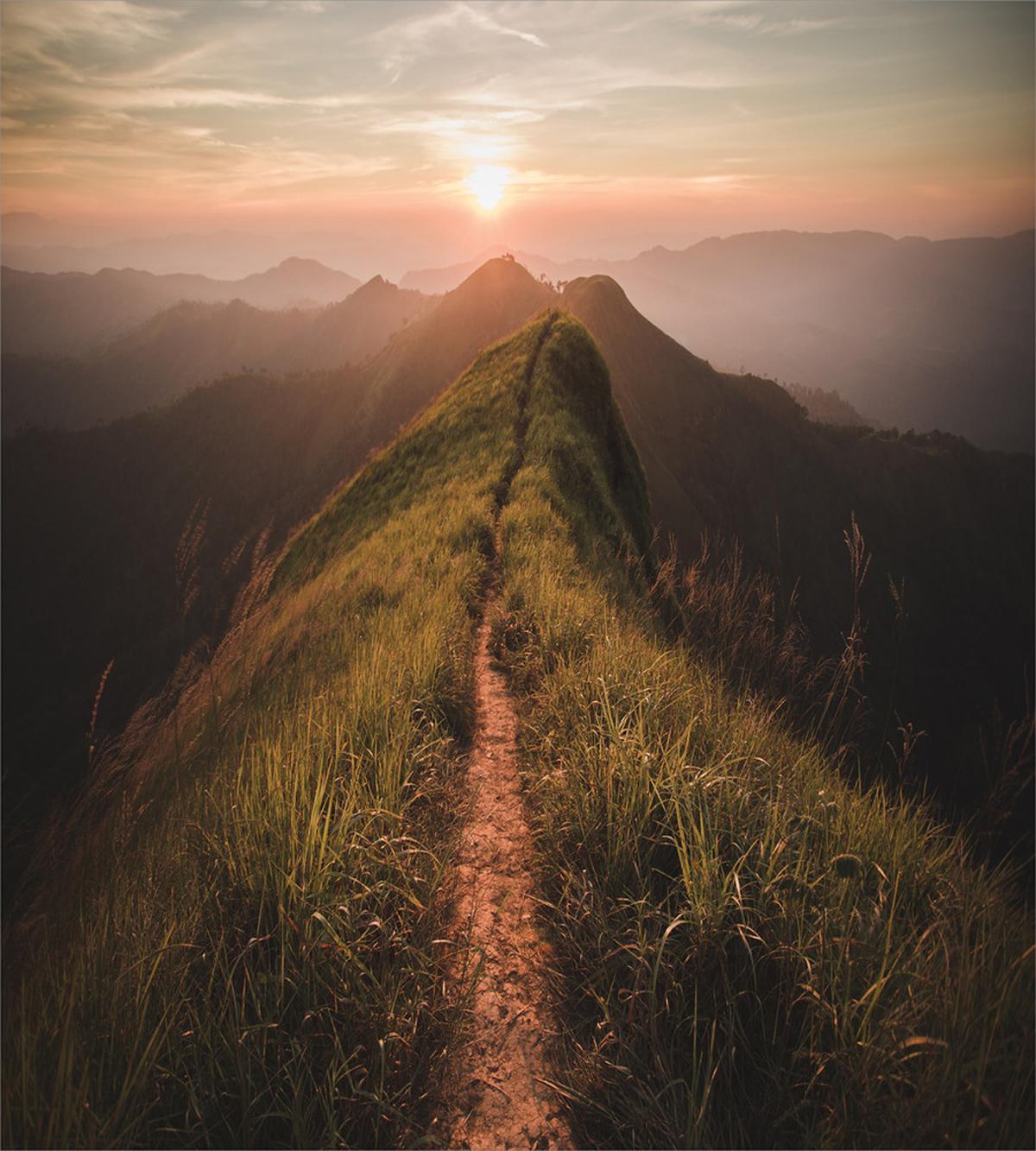 Road Cliff Sun Hike — Pattern
