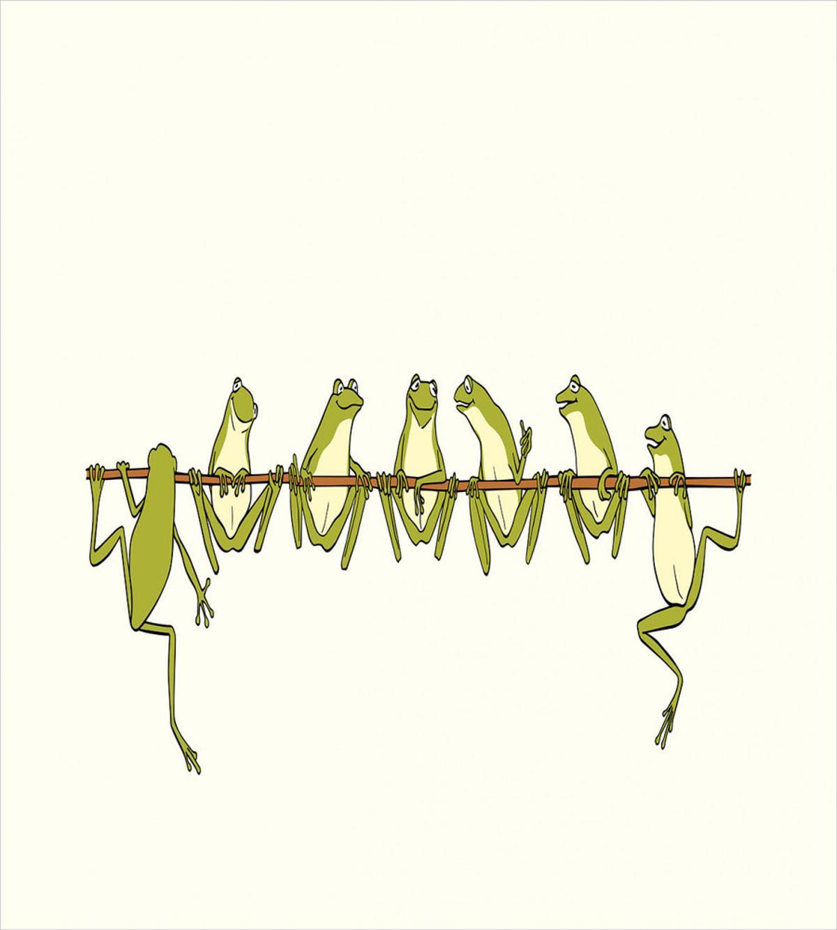 Frogs Hanging to a Stick — Pattern