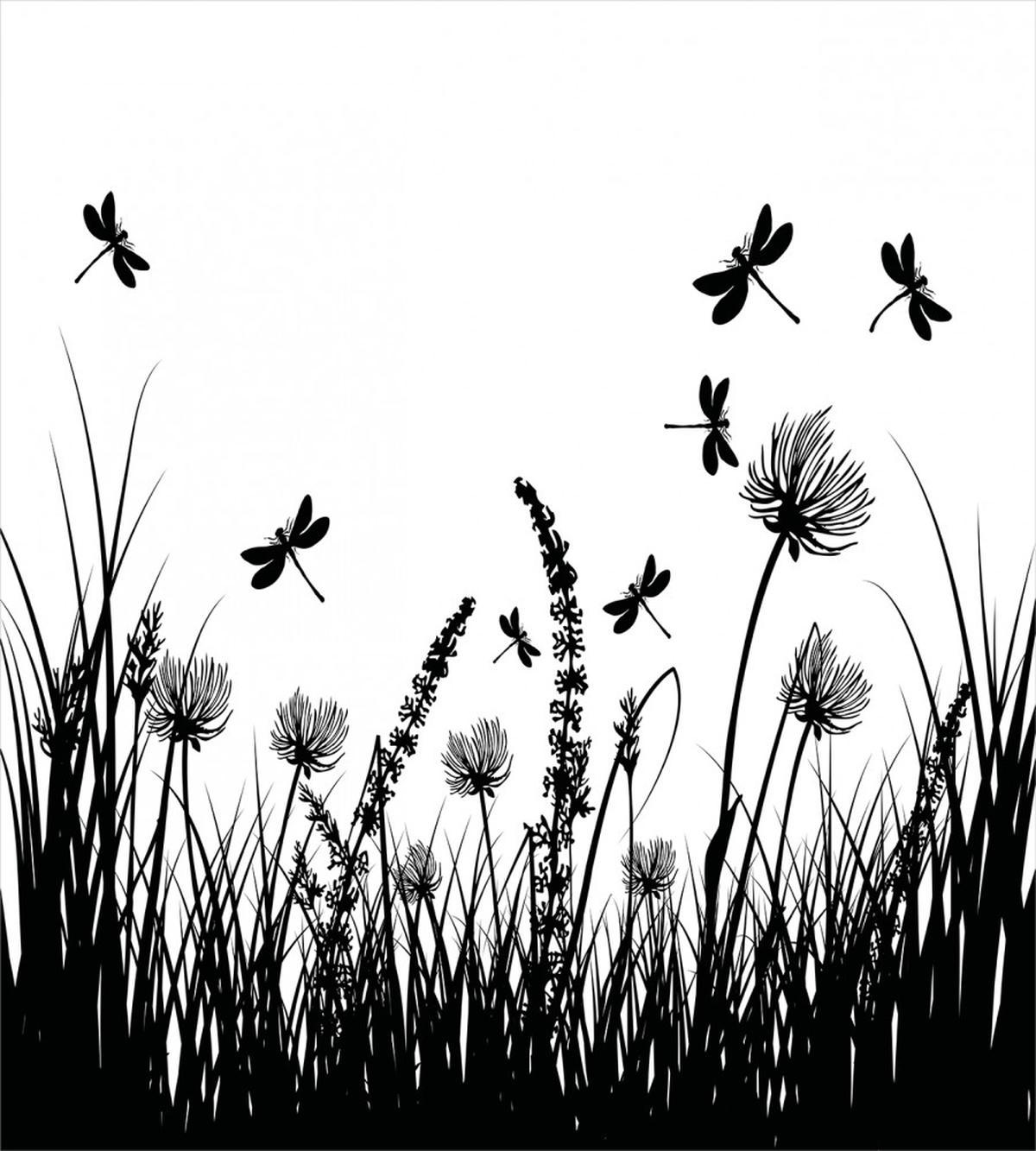 Grass Bush Meadow Spring — Pattern