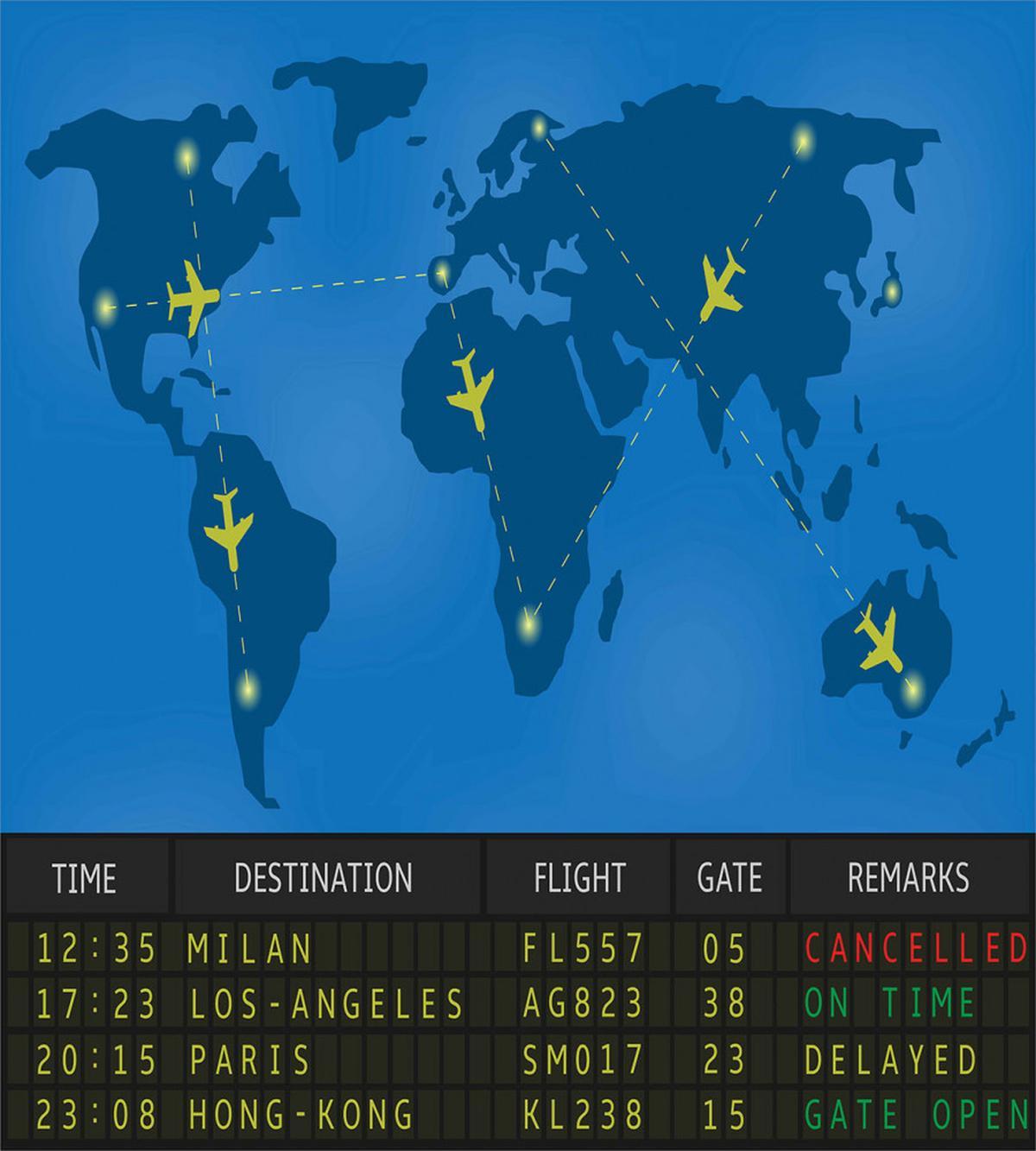 Departure Board World Map — Pattern