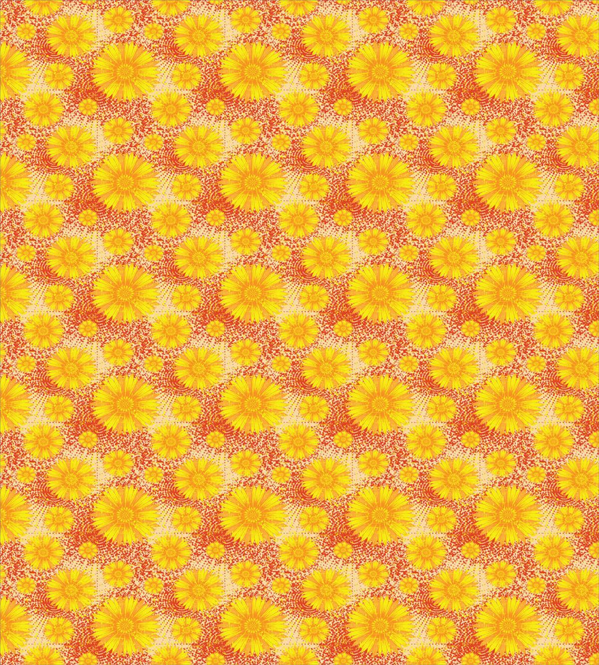 Retro Style Flowers Top View — Pattern