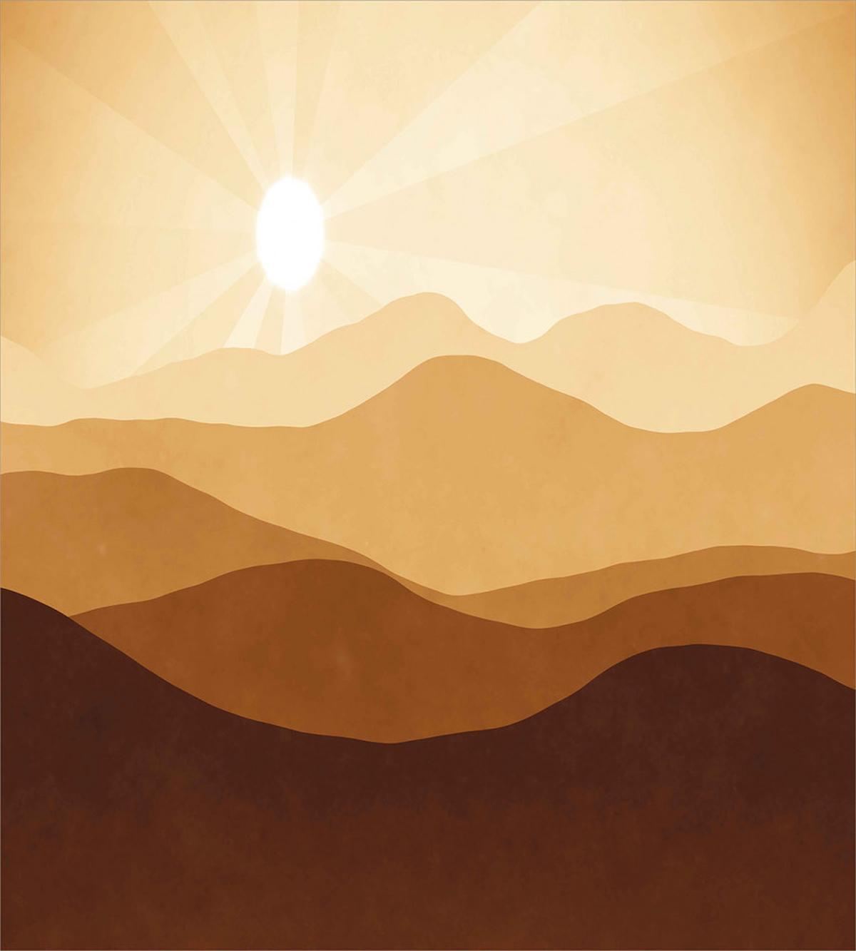 Abstract Sunrise Mountains — Pattern