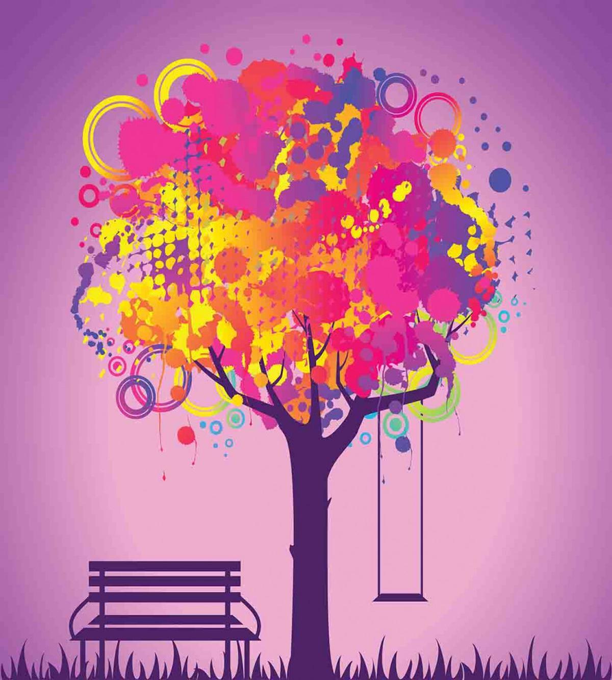 Colorful Leaves Swing Art — Pattern