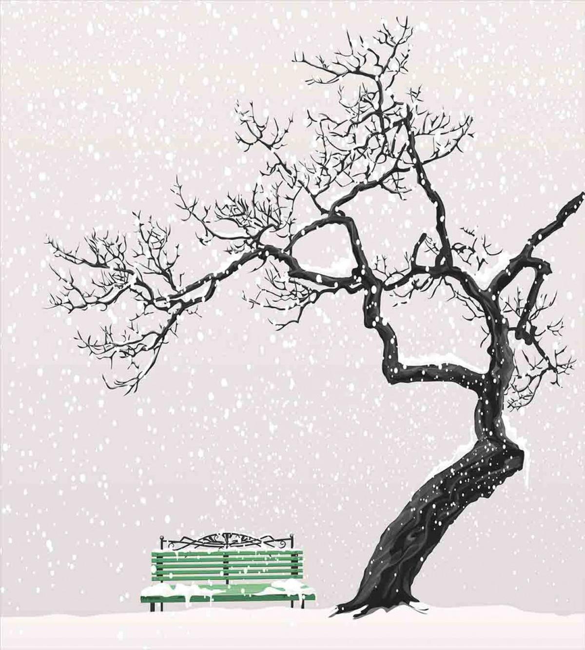 Retro Bench and Tree — Pattern