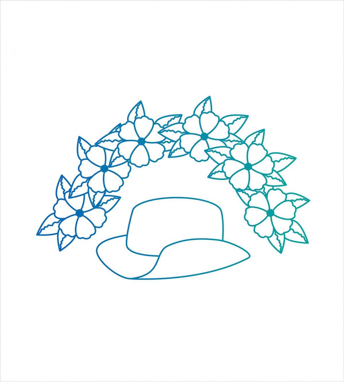 Cowboy Hat and Flower Wreath — Pattern