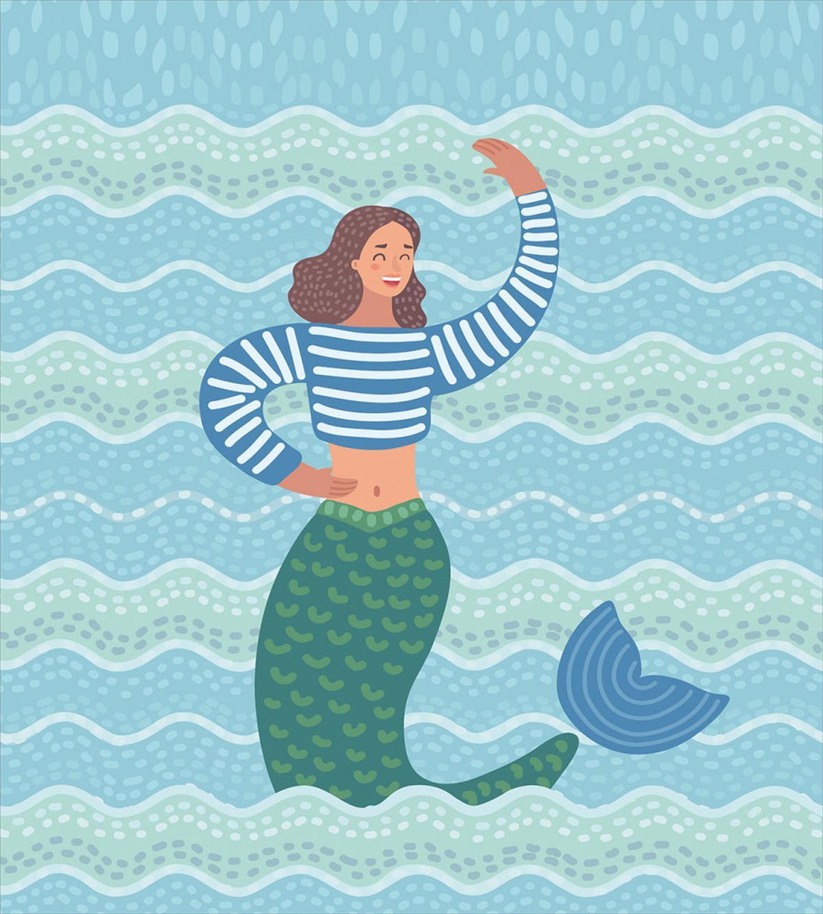 Happy Fish Tailed Woman — Pattern
