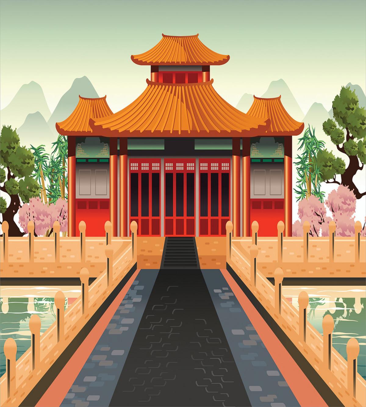 Chinese Building Asia — Pattern