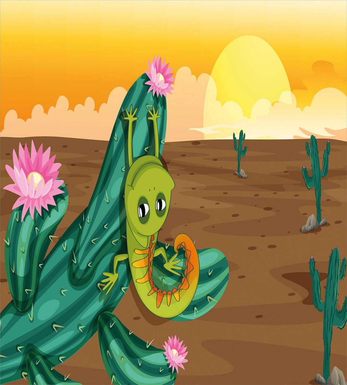 Cartoon Desert Landscape — Pattern