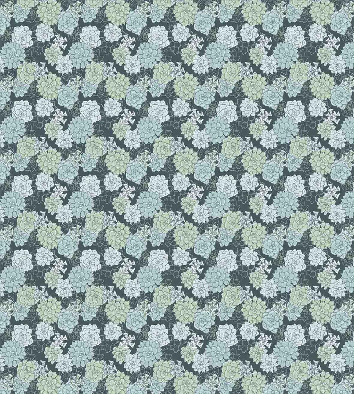 Green Cactus Flowers — Pattern