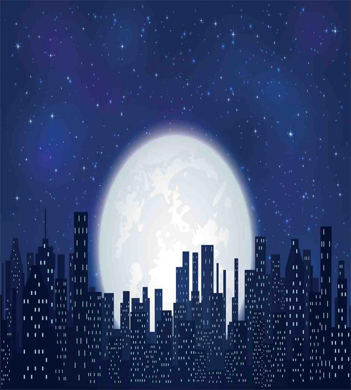 Moon Stars and City — Pattern