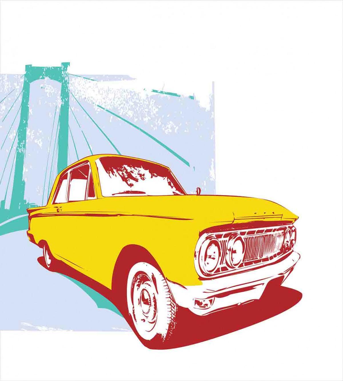 Old Car Grunge Artwork — Pattern