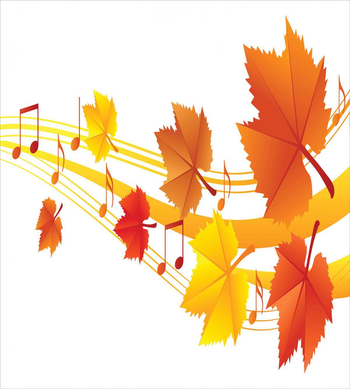 Dried Leaves Musical Notes — Pattern