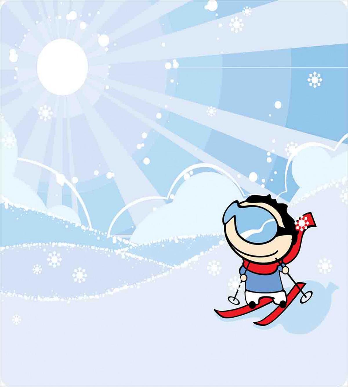 Skiing Boy Sunshine — Pattern