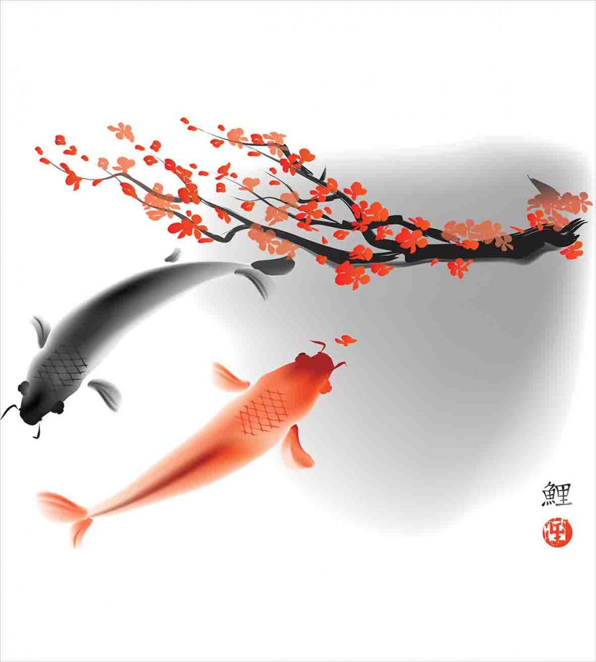 Koi Carp Fish Couple — Pattern