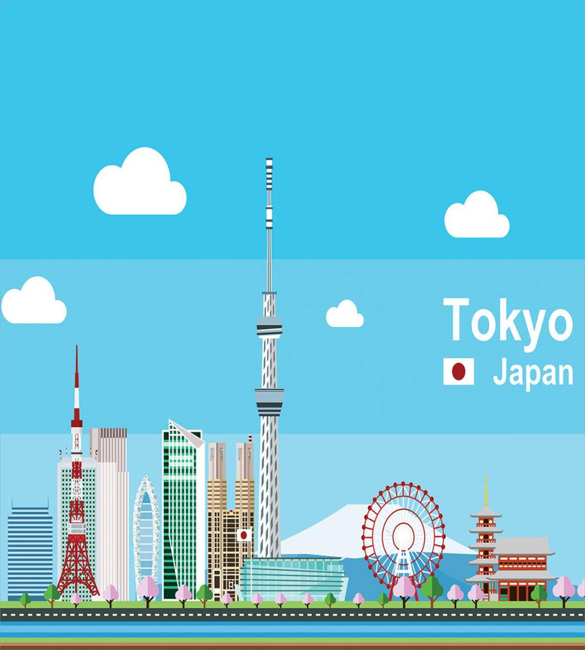 Cartoon Japan Sightseeing — Pattern