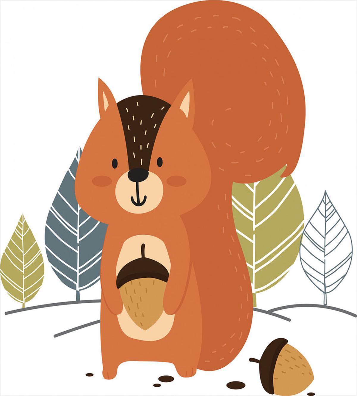 Woodland Trees and Animal — Pattern
