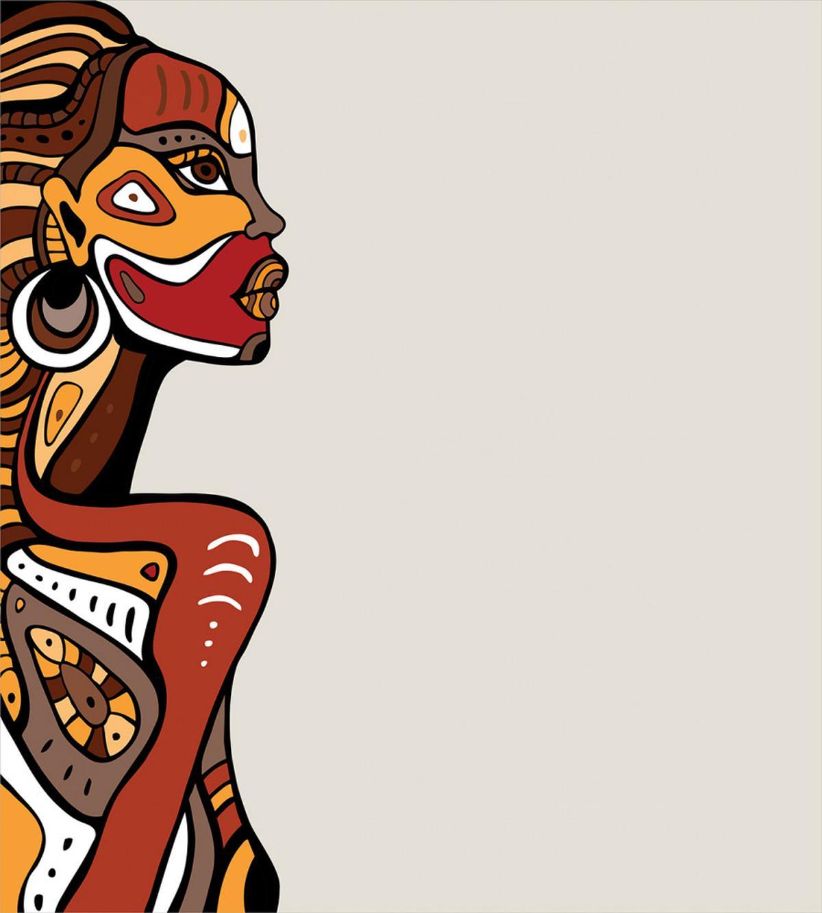 Hand Drawn Woman Art — Pattern