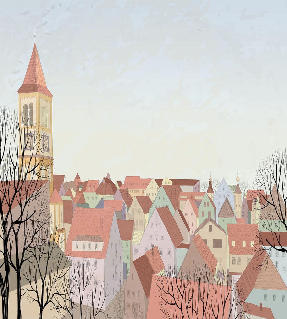 Pedestrian Town Cityscape — Pattern