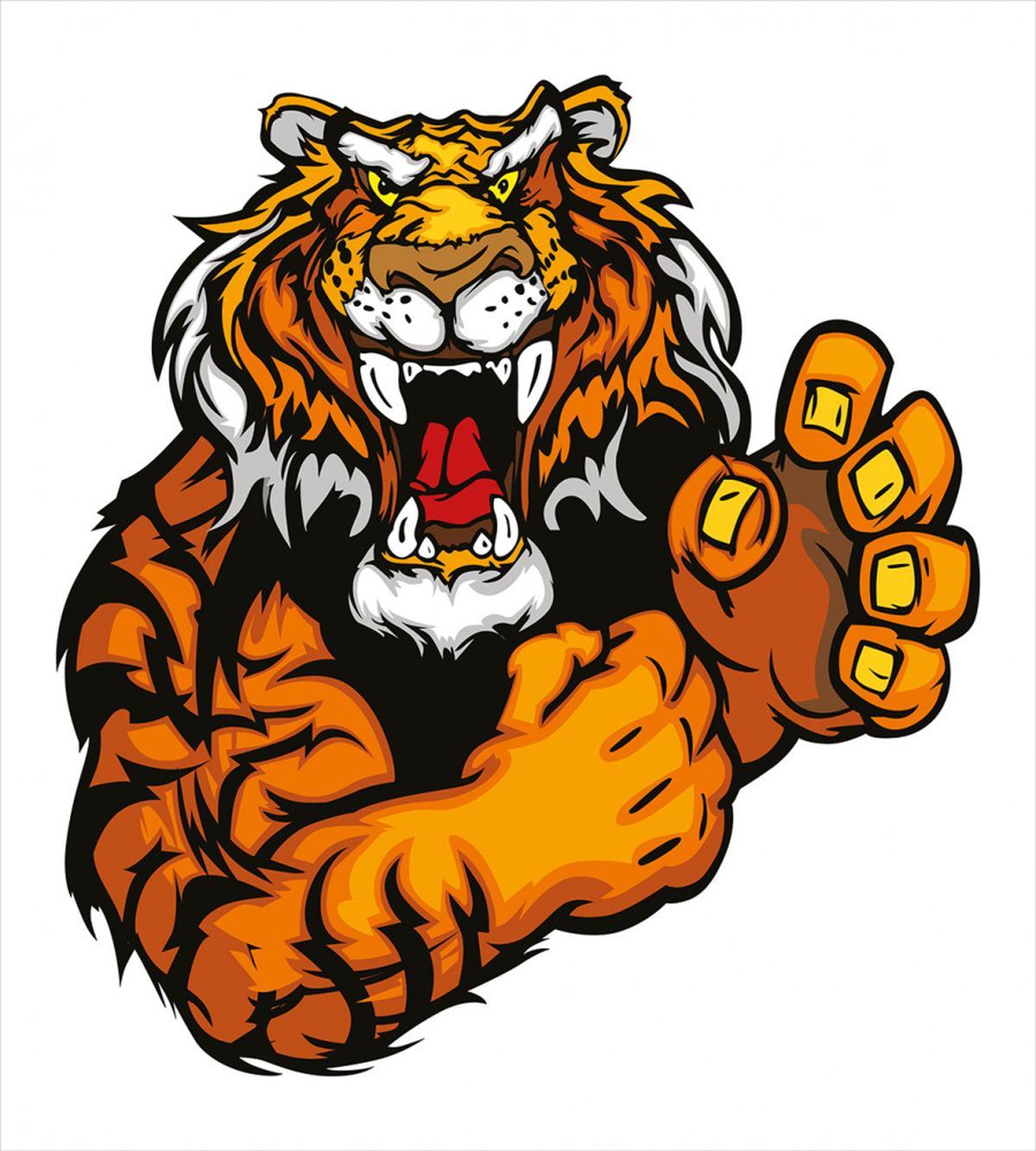 Cartoon Angry Wild Cat — Pattern