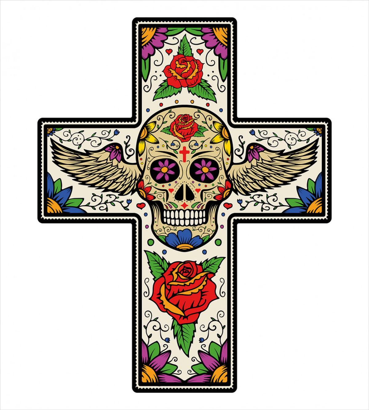 Wing Sugar Skull Roses — Pattern