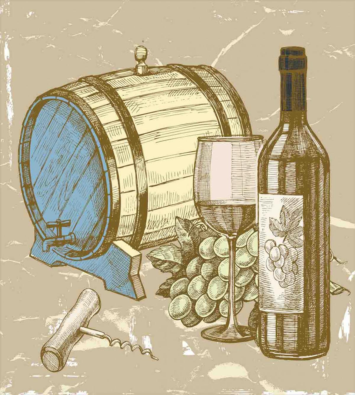 Vintage Themed and Grapes — Pattern