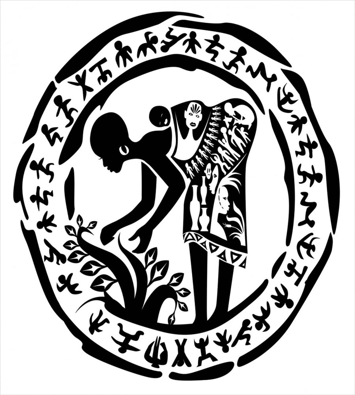 Tribe Woman Frame — Pattern