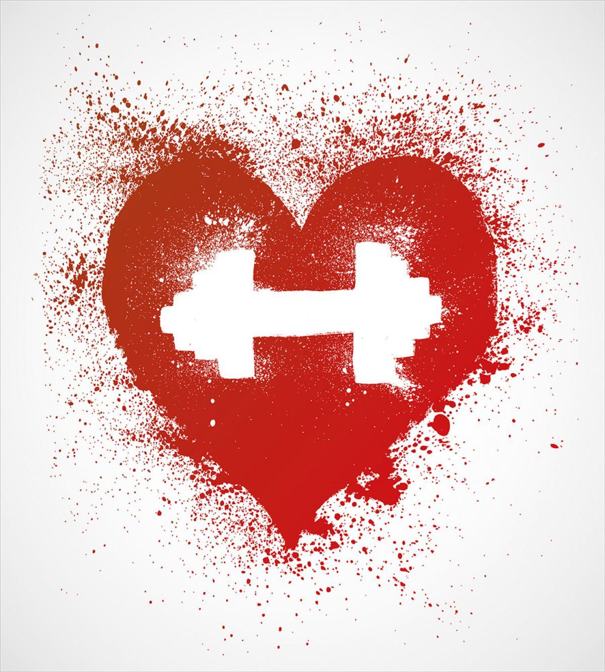 Red Heart Dumbbell Art — Pattern
