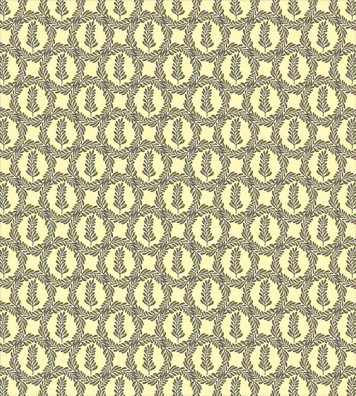 Circle Vivid Leafy Branches — Pattern